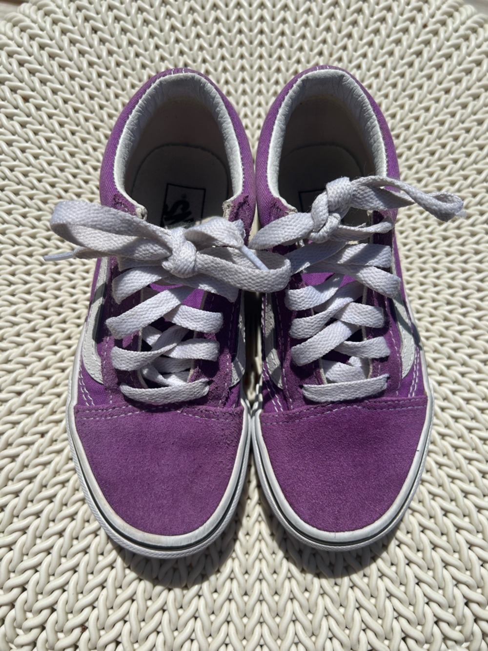 EUC Vans Kids Purple Suede Low-Top Sneakers SIZE 13